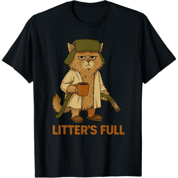 Litter’s Full Funny Cat Lovers Christmas Xmas T-Shirt- American fashion hot selling casual retro high quality 100% cotton T-shirt 1 piece