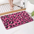 thumbnail image 4 of Pink and Black Of Leopard Print Bathroom Rugs Mat,Non Slip Microfiber Bathroom Rug,Rubber Backing,Soft Bathroom Mats for Bathroom Floor,Tub and Shower,17x30in(43x75cm), 4 of 5