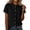 Black, variant on AKOEE Button Down Linen Shirts for Women Collarless Short Sleeve Casual Dressy Blouses Summer Tops Loose Fit (XL, Sky Blue)