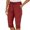 Red, variant on NinXxx Women's High Waisted Slim Wide Leg Cropped Slacks Thin Medium Green M