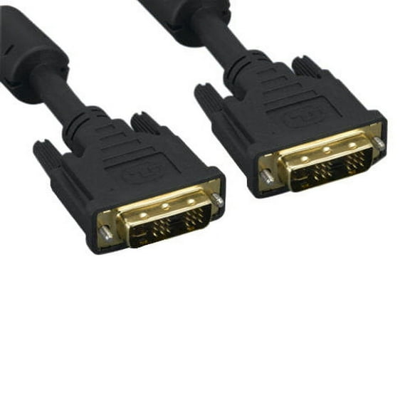 Kentek 10 feet FT DVI integrated 18 5 pin single link DVI-I Digital and Analog male to male gold plated 28 AWG with EMI Ferrite Filters cable cord black Monitor HDTV PC MAC TV LCD