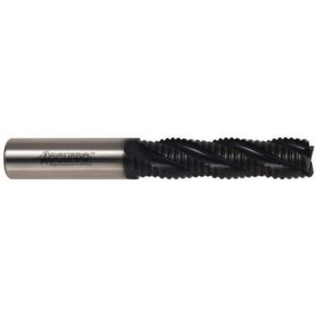 

Accupro 5/8 Diam Coarse Pitch 1-5/8 LOC 4 Flute Powdered Metal Corner Chamfer Roughing End Mill TiAlN Finish 3-3/4 OAL 5/8 Shank Diam Single End Centercutting 30° Helix