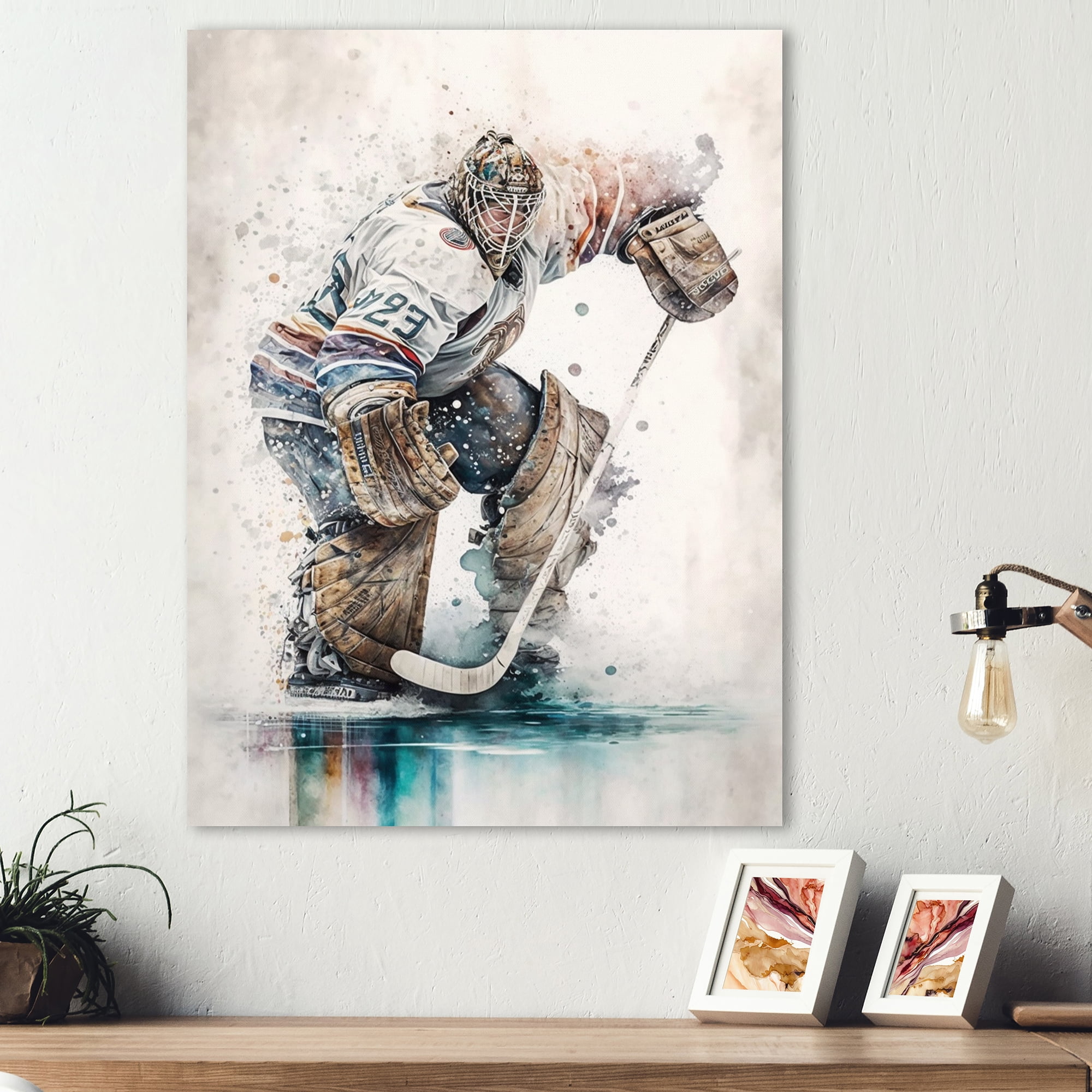 Designart Hockey Goalie During Game III Canvas Wall Art