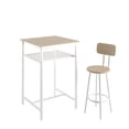 thumbnail image 6 of uhomepro 3-Piece Dining Room Bar Table Set for 2, Modern Bar Table and Chairs Set Industrial Counter Height Pub Table with 2 Wood Stools and Metal Frame, Wood, 6 of 11