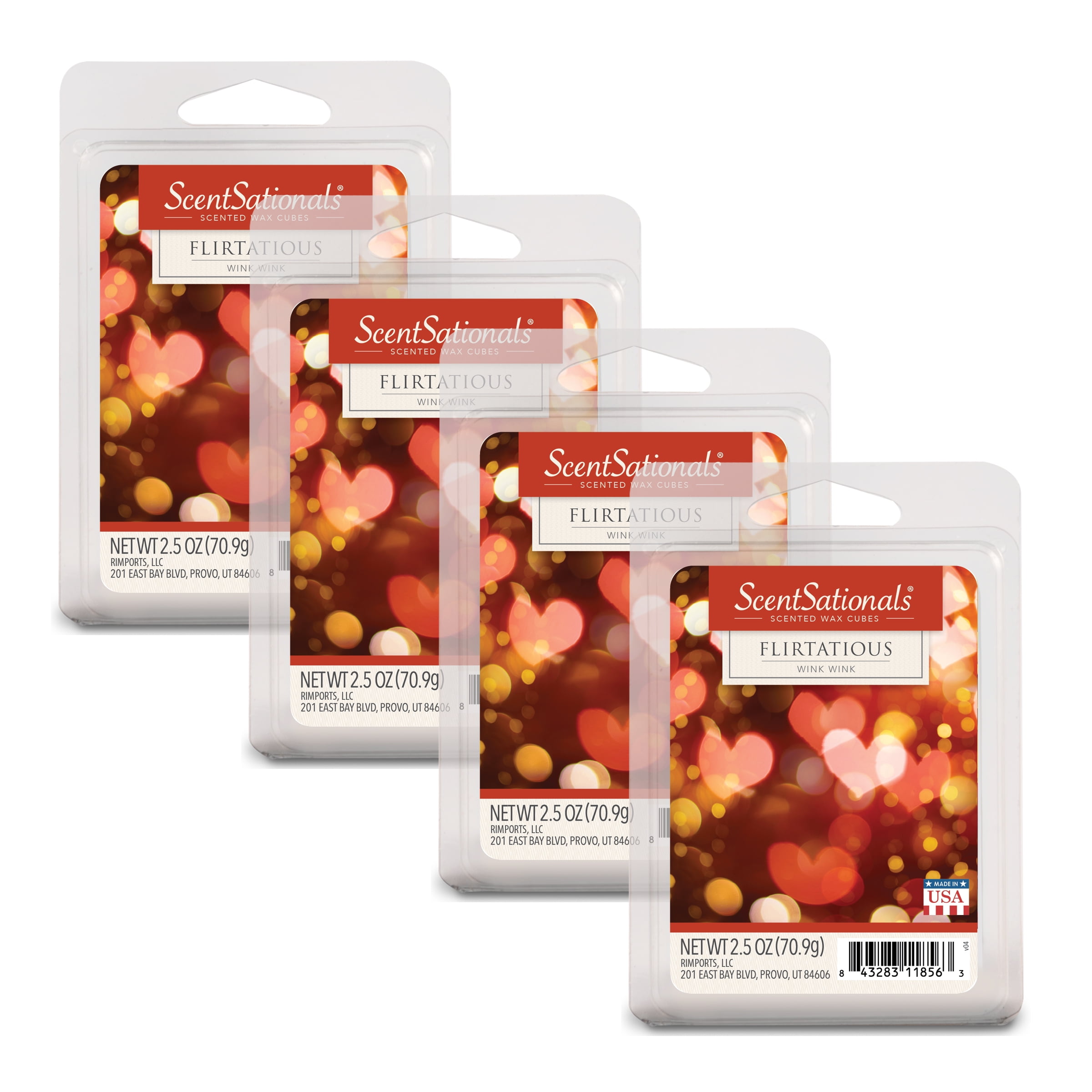 ScentSationals 2.5 oz Flirtatious Scented Wax Melts, 4Pack
