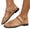 Khaki, variant on Womens Square Toe Flat Sandals Fashion Casual Leather Wide Feet Low Heels Elastic Slingback Dress Sandals