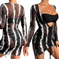 thumbnail image 2 of Women 3Piece Bikinis Set Swimsuits with Drawstring Cover Ups Beach Dress Bathing Suit Push Up Bathing Suits Beachwear XL, 2 of 4