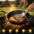 thumbnail image 3 of Cast Iron Skillet, TAIMASI 10" Pre-Seasoned Frying Pan With Handles, Oven Grill Stovetop Safe Cookware Set for Grilling, Sauteing, Baking, 3 of 8