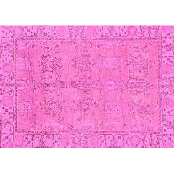 Ahgly Company Indoor Rectangle Oriental Pink Traditional Area Rugs, 2' x 5'