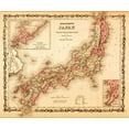 thumbnail image 2 of Vintage Maps 14x12 Gold Ornate Wood Framed with Double Matting Museum Art Print Titled - Japan 1862, 2 of 4