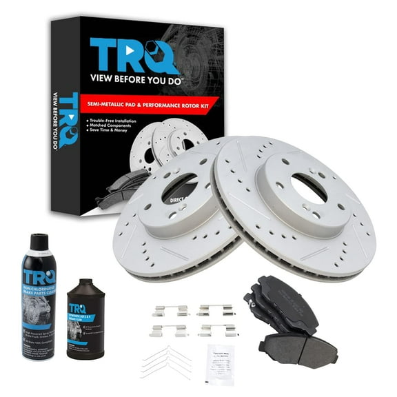 TRQ Performance Drilled Slotted Rotor Metallic Brake Pad Front Kit w/Chemicals BKA17938 Fits select: 2003-2007 HONDA ACCORD, 2008-2012 HONDA ACCORD LX