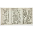 thumbnail image 2 of Parmigianino 24x15 Black Ornate Framed Double Matted Museum Art Print Titled: Saint Peter and Saint John Healing the Lame Man at the Beautiful Gate (circa 1527-1530), 2 of 5