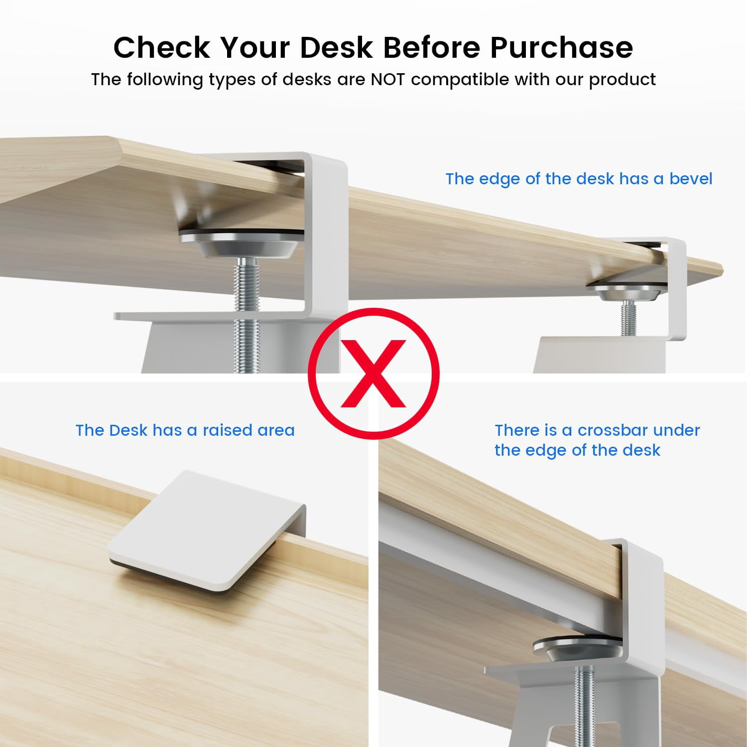 Large Tray Under Desk Slide Out With Extra Sturdy C Clamp Mount System 26'' (30'' Including Clamps) X11 Slide-out Drawer For Typing Mouse White