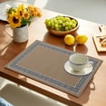 thumbnail image 5 of Placemats Set of 6, Geometric Greek Key Design Place Mats Brown Tablemats Washable Placemat Table Decoration for Kitchen Table Dinner Party Home Decor Indoor Outdoor 13x19 Inch, 5 of 9