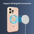 thumbnail image 5 of for iPhone 14 Pro Max Case [Support for Magsafe] Butterfly Pattern Magnetic Plating Screen Protector Luxury Elegant Case Camera Protector Soft Shockproof Protective Corner Back Cover -Pink, 5 of 12
