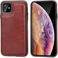 thumbnail image 3 of Compatible with iPhone 11  Wallet Case with Card Holder,REQO PU Leather Kickstand Card Slots Case,Double Magnetic Clasp and Durable Shockproof Cover for iPhone 11 6.1 Inch(Brown), 3 of 7
