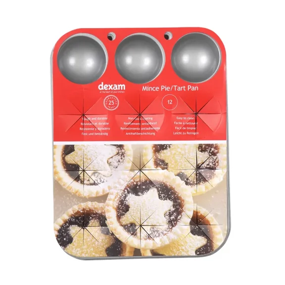 Dexam Non-Stick 12 Cup Mince Pie, Carbon, Grey