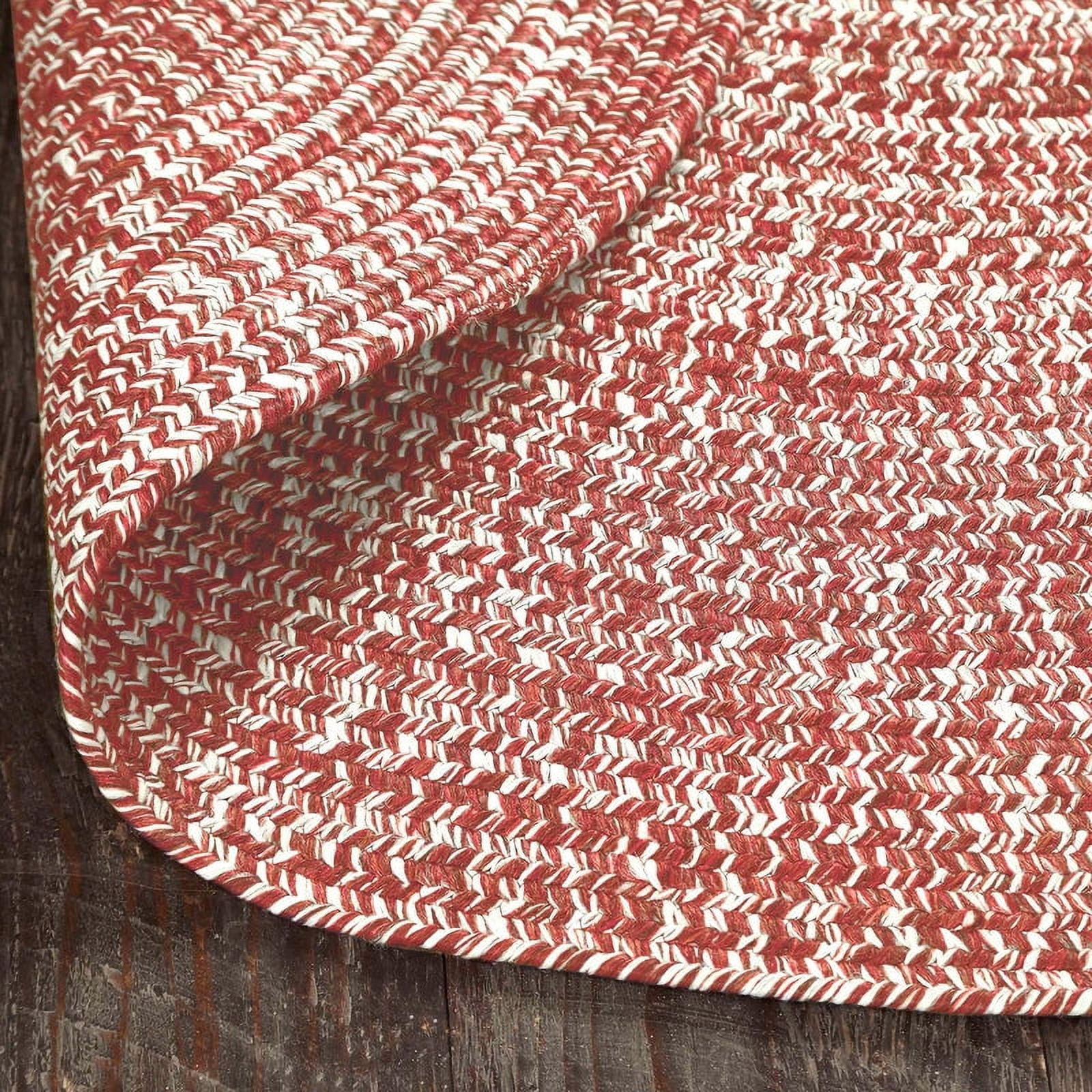 Superior Two-Toned Braided Indoor/ Outdoor Area Rug, Brick/ White, 6' x 9'