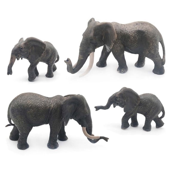 WHAMVOX Coffee Elephant Figurine Made of PVC for Decoration with Lifelike Design and Use 2 pcs