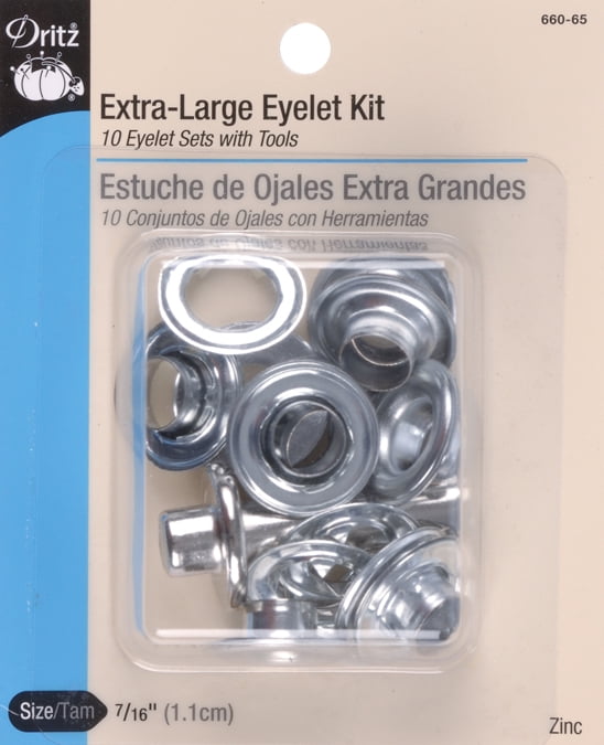 Dritz Extra Large Zinc Eyelet Grommet Kit 7/16" (1.1cm) with Tool Kit