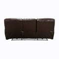thumbnail image 6 of Pemberly Row 19.5" Traditional Faux Leather Power Double Reclining Sofa in Brown, 6 of 7