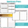 thumbnail image 4 of 2026-2027 Academic Planner, July 2026 - June 2027, 6.1" x 8.4", Weekly & Monthly Spreads, Dark Floral Garden Design, Spiral Bound Organizer with Ruler Bookmark, Pocket and Elastic Band, 4 of 10