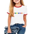 thumbnail image 1 of Zpanxa T-Shirts pour Tout-Petites Fille Imprimé Décontracté Col Rond Manches Courtes T-Shirt d'Été Décontracté avec Polyester Spandex 3 Ans, 1 of 3