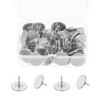 50Pcs Thumb Tacks, 3/4"x9/16" Flat Head Upholstery Push Pins, Silver