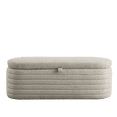 thumbnail image 5 of Storage Ottoman Bench, Teddy Upholstered Fabric Storage Bench with Safety Hinge, End of Bed Stool for Bedroom, Living Room, Entryway (Grey), 5 of 8