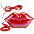 thumbnail image 1 of CHENJIEUS Lip Telephone, Advanced Home Telephone, Interesting Mouth Lip-Shaped Telephone, Electroplating Wire Phone, 1 of 5