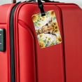 thumbnail image 5 of Giraffe Watercolor Design With Sunflowers Faux Leather Travel Luggage Tag, 5 of 7