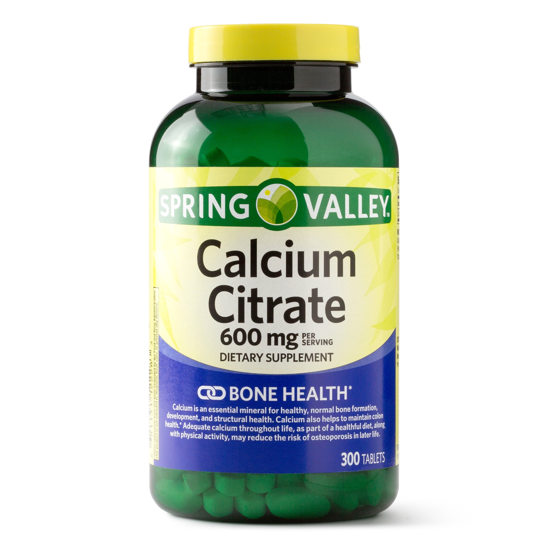 Spring Valley Calcium Citrate Tablets 600 Mg 300 Ct Walmartcom