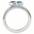 thumbnail image 2 of Sterling Silver Stackable Expressions Blue Topaz Double Heart Ring Size 6, 2 of 3