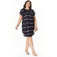 thumbnail image 3 of MLDRA Plus Size Women's Dress Summer Crewneck Stretch Casual Striped Side Slits Midi Dress, 3 of 6