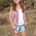 thumbnail image 2 of Girls Fringe Vests Cropped Sleeveless Jacket Western Vintage Tassel Cardigan Outerwear 5Y, 2 of 7