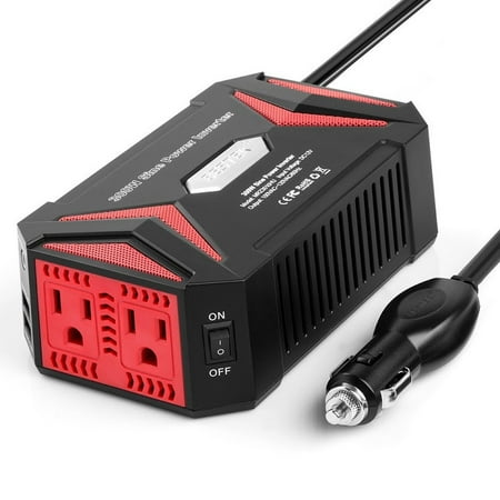 BESTEK Pure Sine Wave 300W Power Inverter DC 12V to AC 110V with 4.2A Dual Smart USB Ports Car