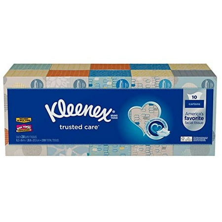 Kleenex White Soft Everyday Tissue – Trusted Tissue for everyday care | Box of 10 - 230 Tissues per Box (2300
