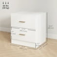 thumbnail image 2 of CoSoTower Table de Chevet avec 2 Tiroirs, Table de Nuit Moderne pour Chambre, Blanc, 2 of 7