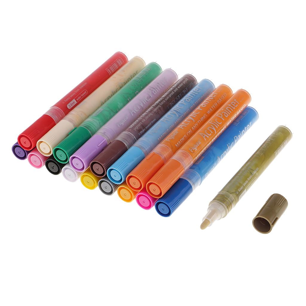 FVDPWYE 18 / 24 / 28 Colors Acrylic Paint Markers, Waterproof Acrylic Paint Marker Set 18 Colors