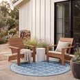 thumbnail image 4 of Safavieh Courtyard Alina Geometric Quatrefoil Indoor/Outdoor Area Rug, Blue/Beige, 5'3" x 5'3" Round, 4 of 10