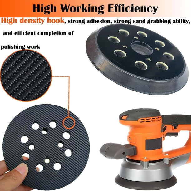 5-Inch Orbital Sander Pad With 8 Dust Holes – Hook & Loop Backing, Compatible With Black & Decker, Porter-Cable, DeWalt, And Makita Sanders
