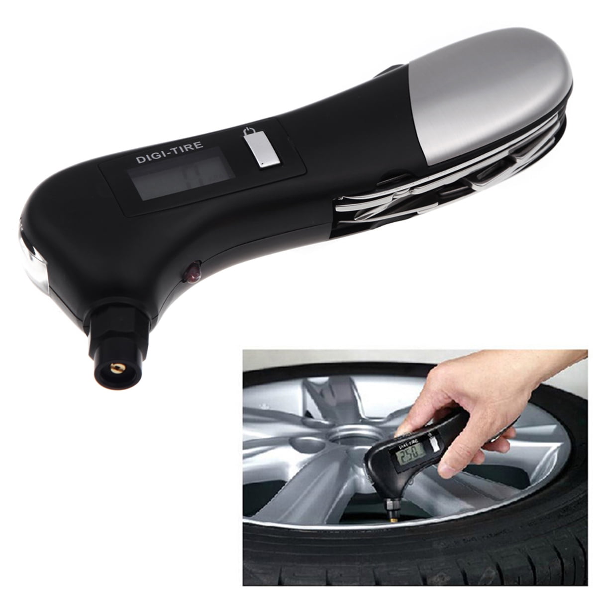 9in1 MultiFunction Digital Car Tyre Pressure Tire Gauge Tester