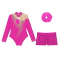 thumbnail image 6 of Hansber Children Girls 3Pcs Ballet Dance Unitards Gymnastics Leotards Skating Costume Tumbling Outfits B Hot Pink 8, 6 of 7