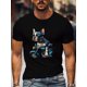 thumbnail image 1 of Camiseta con estampado de perro en motocicleta, talla S, para hombre, informal, de manga corta, para verano, para adultos, hombres, mujeres, adolescentes, jóvenes., 1 of 7