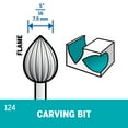 thumbnail image 2 of Dremel 124 5/16 inch Teardrop-Shaped High Speed Cutter for Wood, Plastic, and Soft Metals, 2 of 4