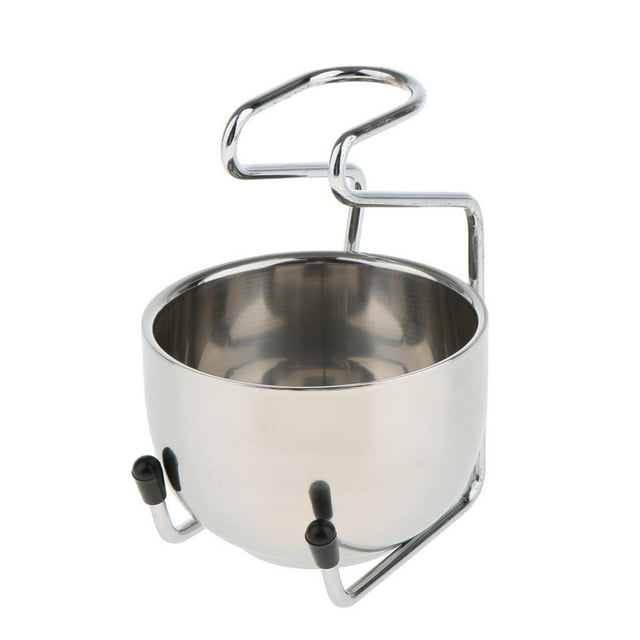 Soporte de Afeitar Macarena Acero Inoxidable Con Vaso para Jabón