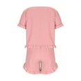 thumbnail image 5 of Matching Pajamas for Couples Fall Fashion Must Have Women Pajama Sets Crew Neck Cozy Women's Sleepwear Short Sleeve Shirts Womens Pjs Sets Pink, 5 of 7
