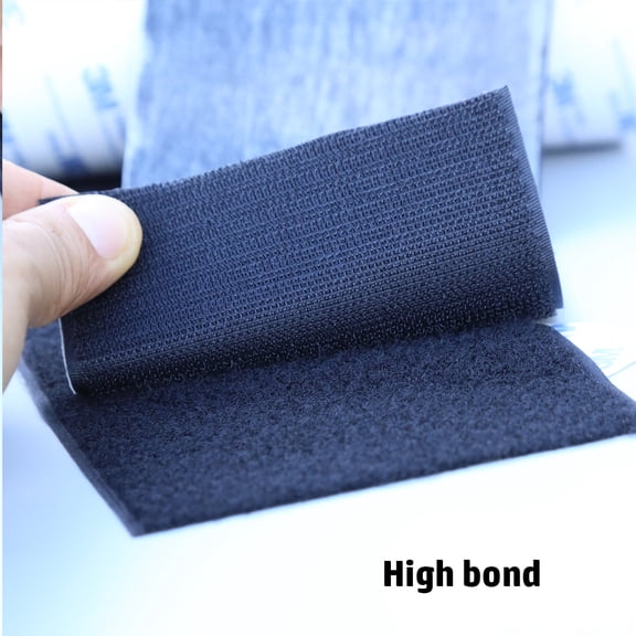 Extra Wide Black Hook & Loop Tape - 110mm x 1M Heavy Duty, Heat/Water Resistant, No Residue for Auto & Home