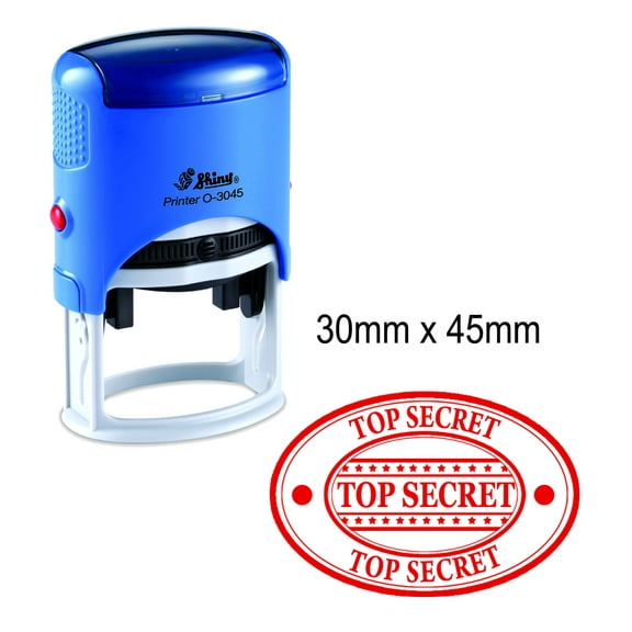 TOP SECRET Personalized Text Stamp Shiny Self Inking Oval Rubber Stamps 30mm x 45mm