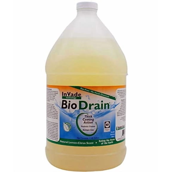Invade Bio Drain Gel - Green Cleaner for Organic Matter - 128 fl oz Jug by Rockwell Labs